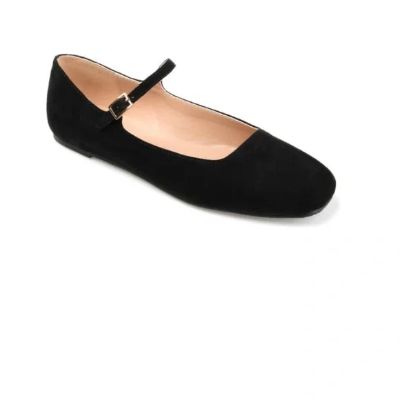 Journee Collection Womens Carrie Buckle Square Toe Mary Jane Flats - Picture 1 of 9